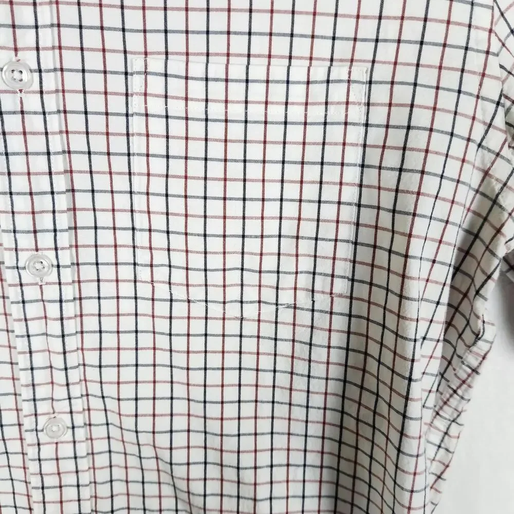J‎ Crew Classic Flex Washed Checked Long Sleeve Button Down Shirt Size Medium